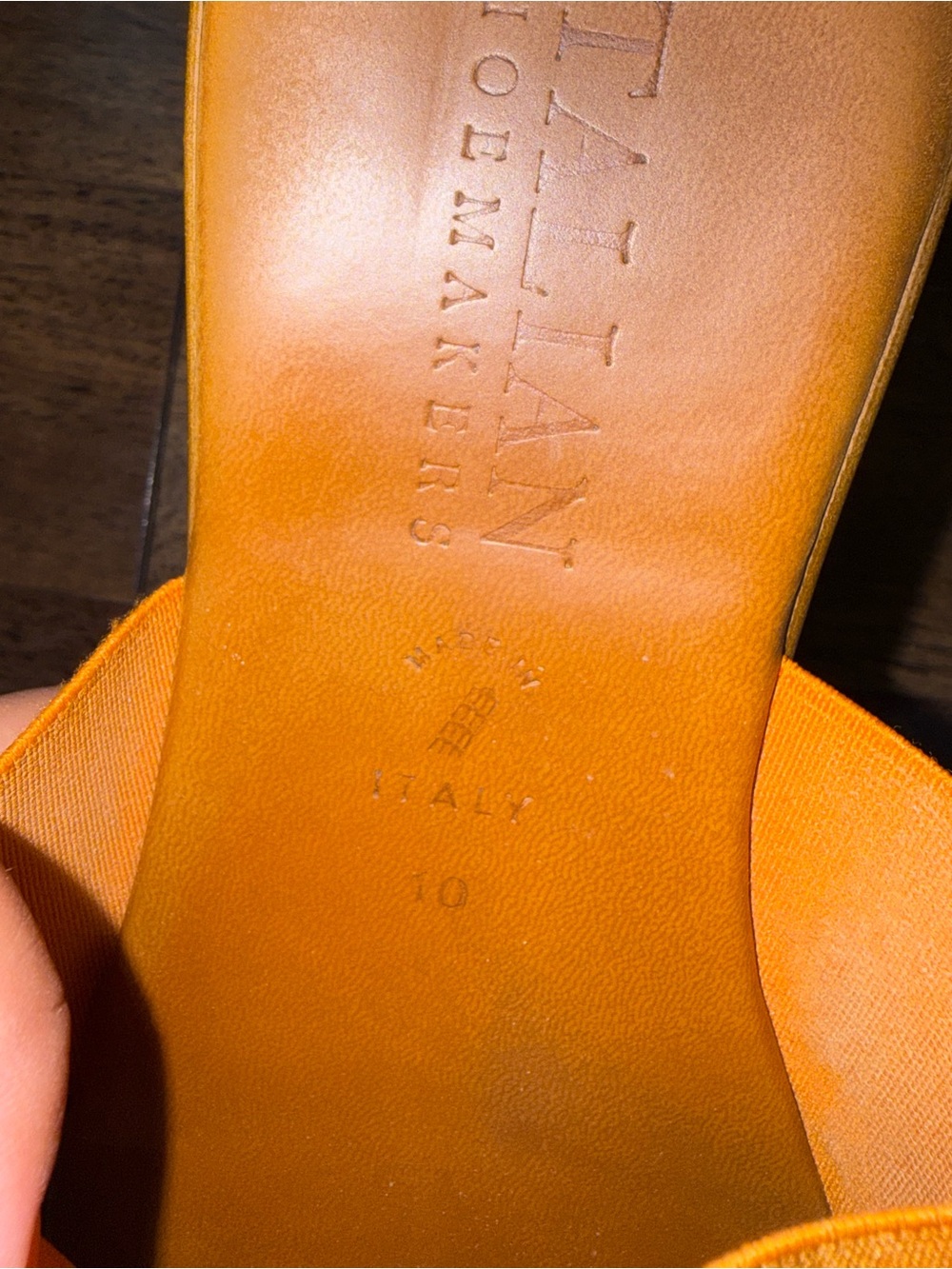 Italian Shoemakers Women’s Size 10 Orange Thong Sandals Stretch Strap Made Italy - Picture 4 of 6